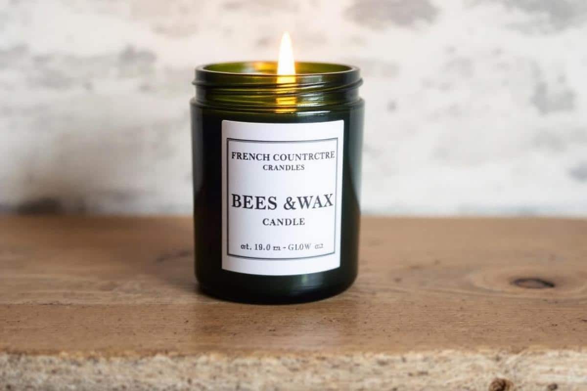 Bougie en cire d'abeille 100% naturelle - fabrication française