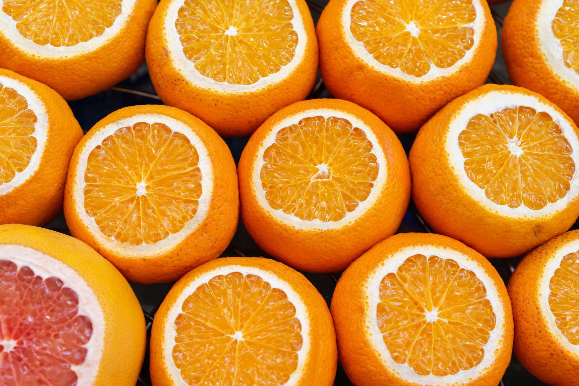 Comparaison variétés d'oranger navel Valencia et sanguine tranchées